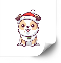 Thumbnail for Christmas Corgi Puppy Sticker | Cute Kawaii Santa Dog Vinyl Decal