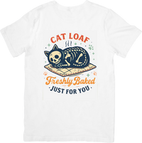 Thumbnail for Cat Loaf Freshly Baked Skeleton T-Shirt | Funny Retro Cat Lover Graphic Tee | Cat Owner Gift