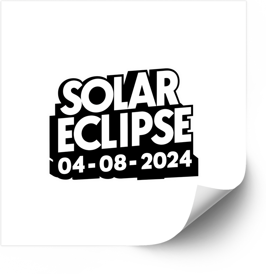 Solar Eclipse April 2024 Sticker | Bold Minimalist Astronomy Vinyl Decal