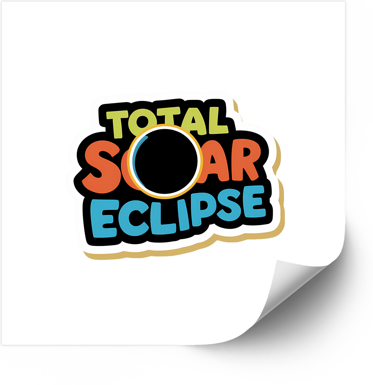 Total Solar Eclipse Sticker | Colorful Fun Astronomy Event Vinyl Decal