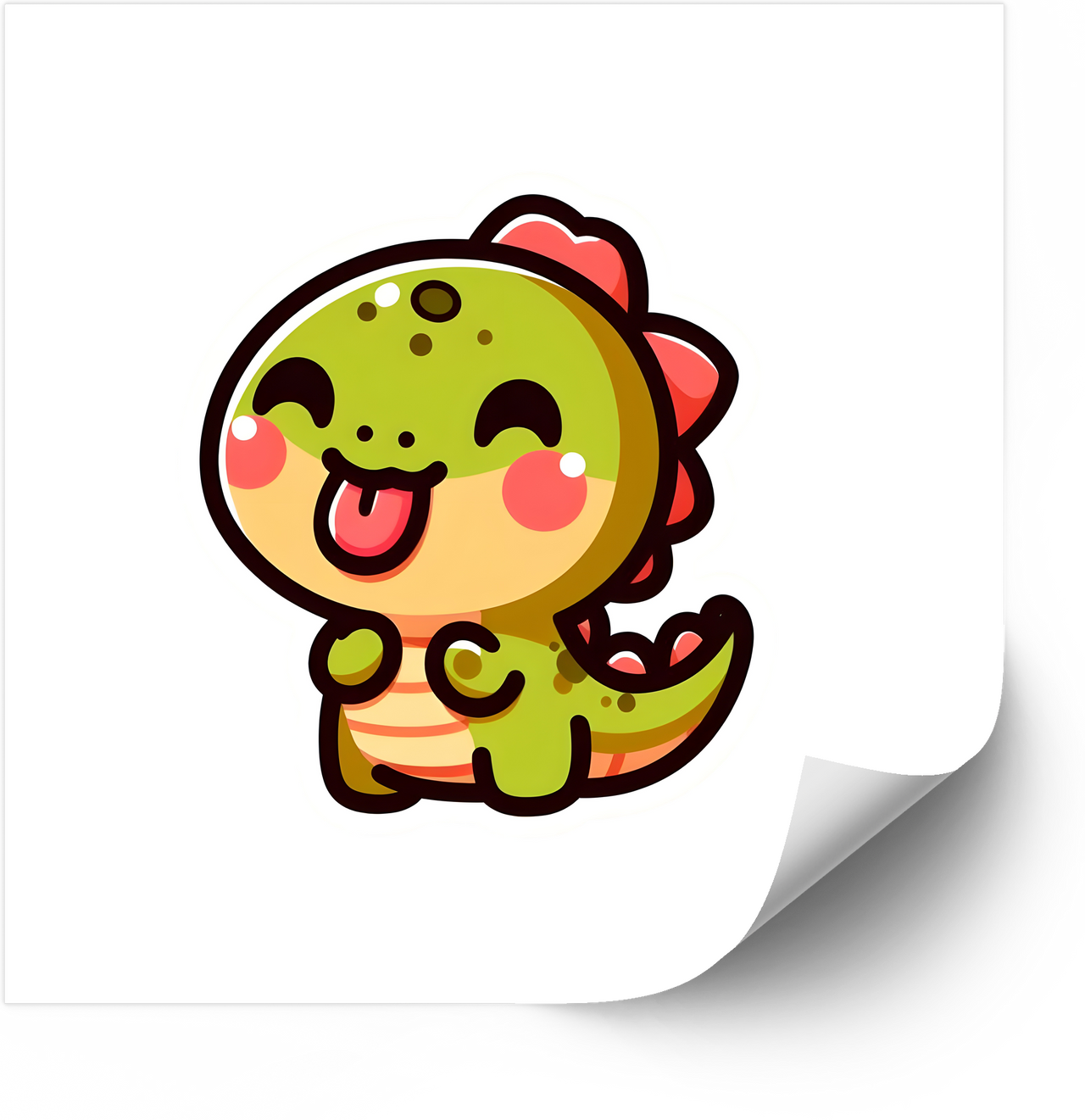 Cute Baby Dinosaur Kawaii Sticker | Funny Cartoon Dino Vinyl Decal