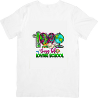 Thumbnail for 100 Days Of Loving School T-Shirt | Cute Leopard Print Graphic Tee | Teacher Gift