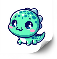 Thumbnail for Cute Green Baby Dinosaur Sticker | Kawaii Dino Vinyl Decal
