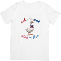 Thumbnail for Red White And Pink Or Blue Goose T-Shirt | Cute Patriotic Gender Reveal Graphic Tee