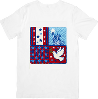 Thumbnail for Patriotic Statue of Liberty Dove T-Shirt | Vintage American Flag Graphic Tee | Fourth of July Gift