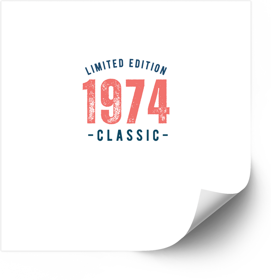 Limited Edition 1974 Classic Sticker | Retro Vintage Birthday Vinyl Decal