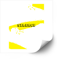 Thumbnail for Silence Grunge Text Sticker | Bold Minimalist Yellow Splatter Vinyl Decal