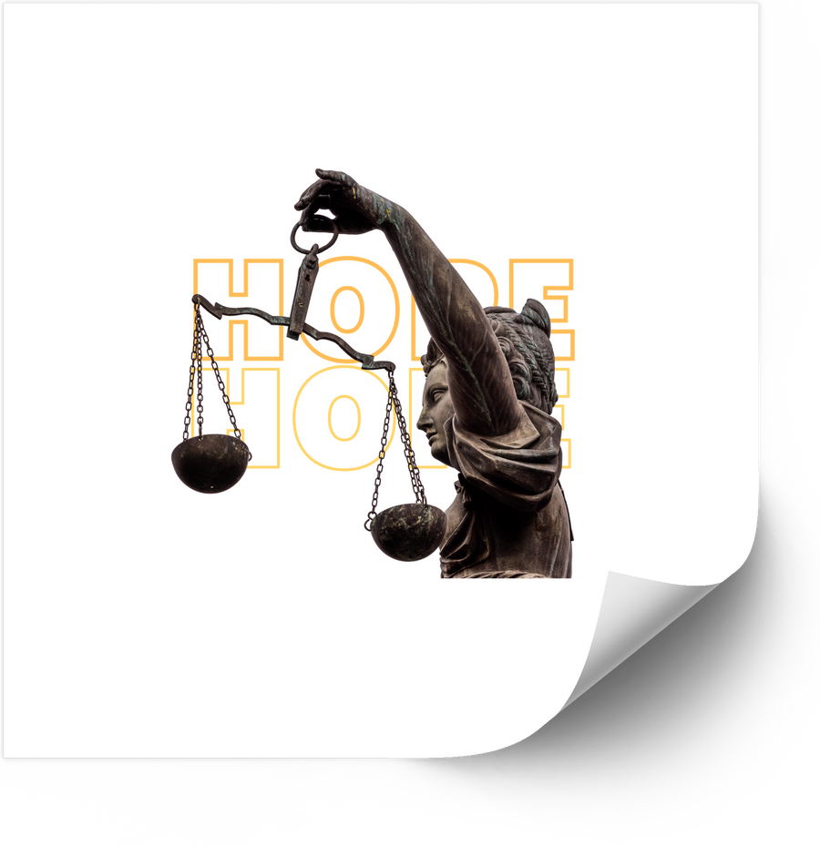 Hope Lady Justice Sticker | Minimalist Inspirational Legal Vinyl Decal