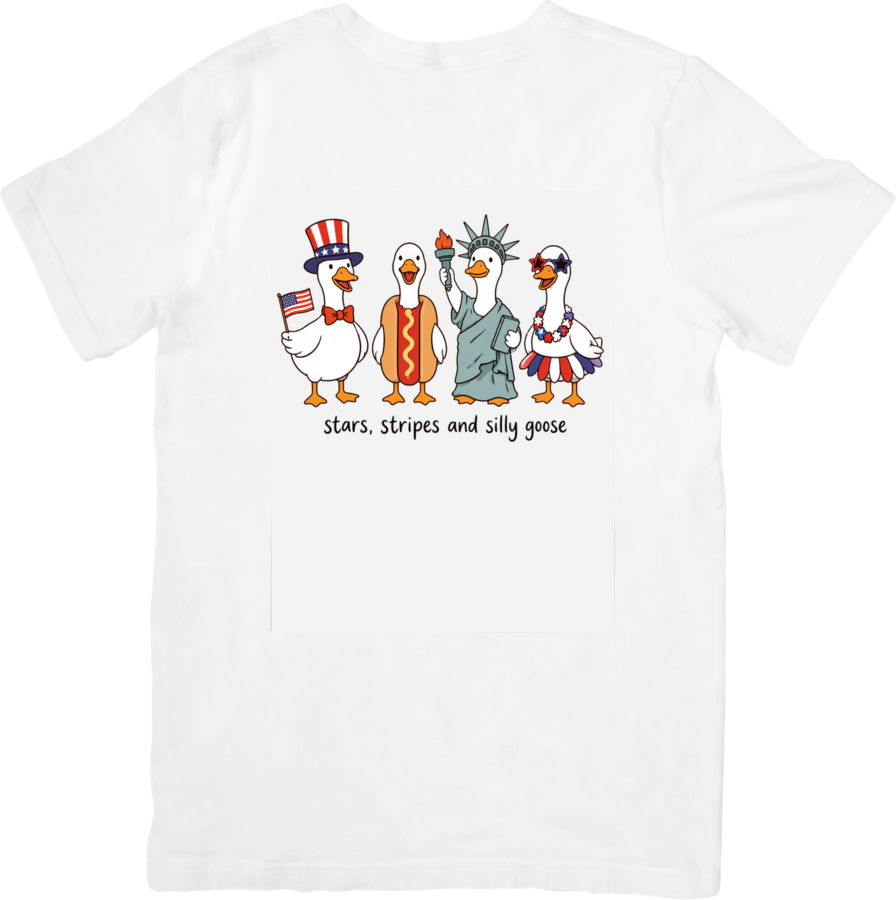 Stars Stripes And Silly Goose T-Shirt | Funny Patriotic Fourth of July Graphic Tee