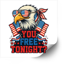 Thumbnail for You Free Tonight Bald Eagle Sticker | Funny Patriotic American Flag Vinyl Decal