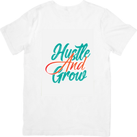 Thumbnail for Hustle And Grow Script T-Shirt | Motivational Retro Typography Graphic Tee
